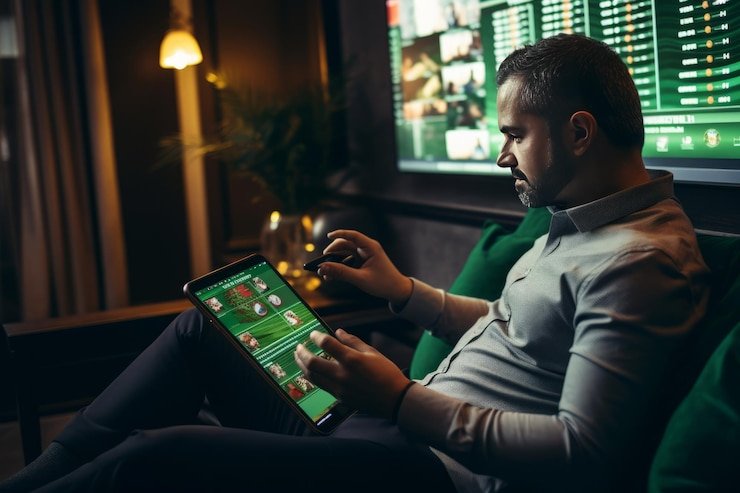 Pengguna membagikan link referral melalui media sosial di perangkat mobile